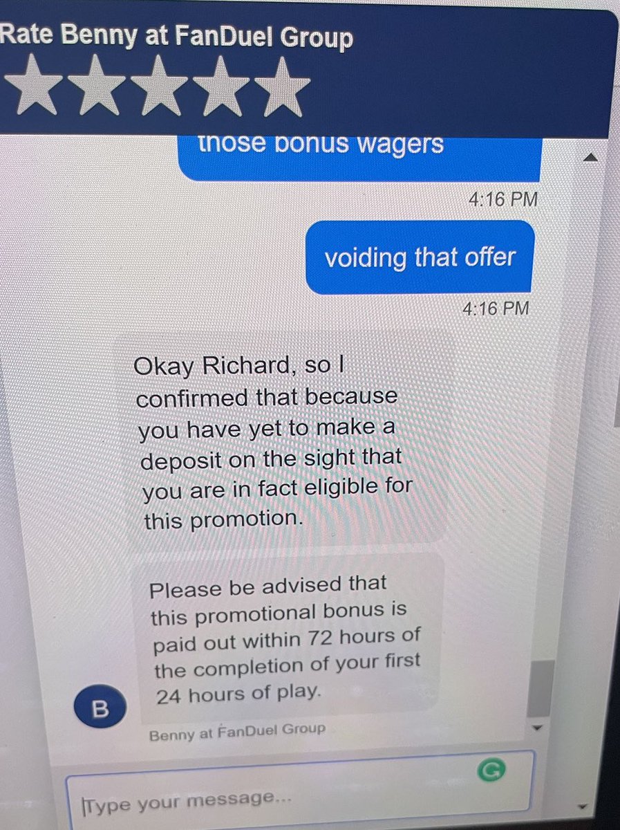 ShotThePlot's tweet photo. @bertkreischer @FanDuel Fuck fanduel bert. They don’t honor promos after support confirms it. https://t.co/SMsKj8Yora
