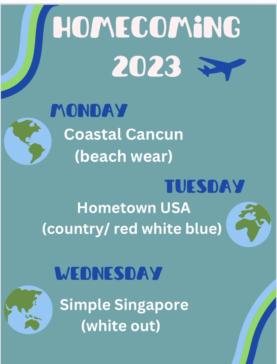 HOCO Spirit Week! Get your beach attire ready! ☀️🏝🏖