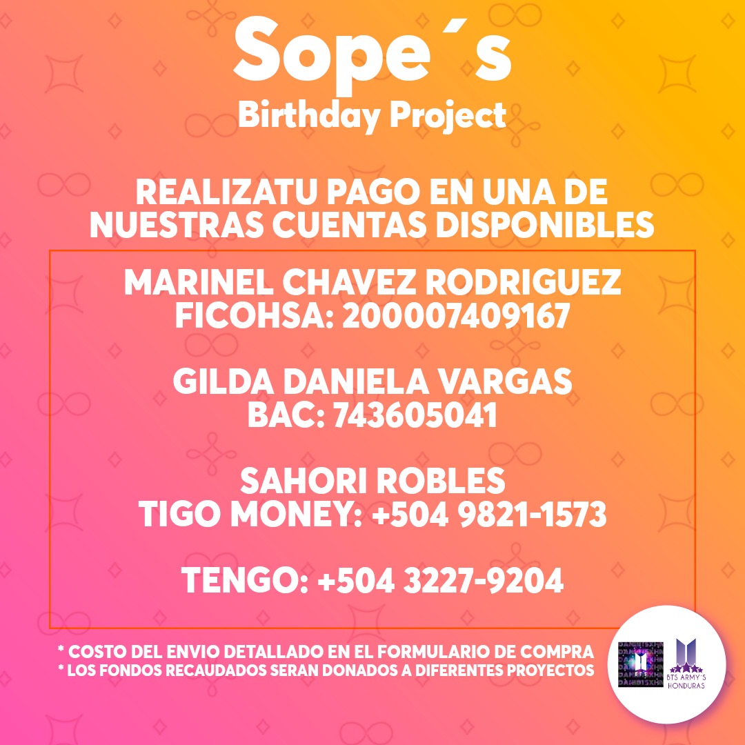 BTS_016Honduras's tweet photo. ARMYs HONDURAS 🇭🇳

Únete a este proyecto de donación para los cumpleaños de J-Hope y Suga!!

DONACIÓN SOPE 2023 ✨️

¿Cómo participar?
Participas con la compra de un pin coleccionable
⬇️⬇️⬇️
+ https://t.co/rqeMFyacfu