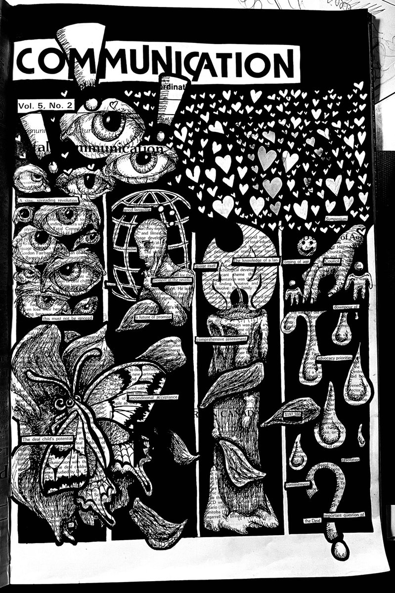 JaimesonAP's tweet photo. Altered text using De’VIA motifs done with pen
 #RITENGL212 https://t.co/cbafv7vZUf