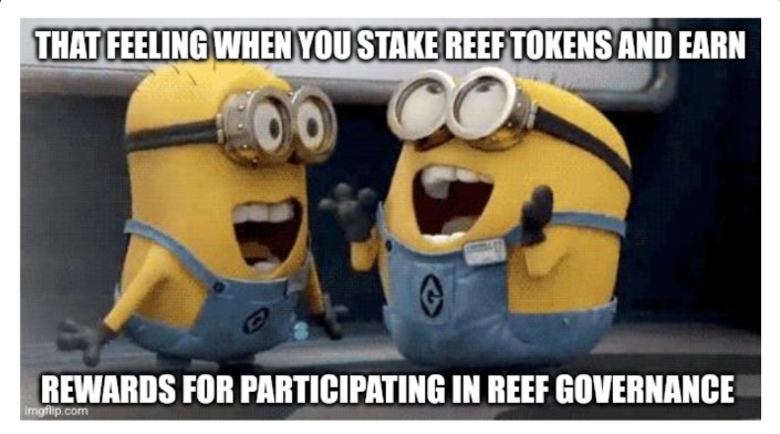 Mr_Pepe007's tweet photo. Did you know that you can stake $REEF tokens and earn rewards for participating in Reef Governance?
#ReefChain #Reef #BuildTheReef #Web3 https://t.co/qhho7rzwPk