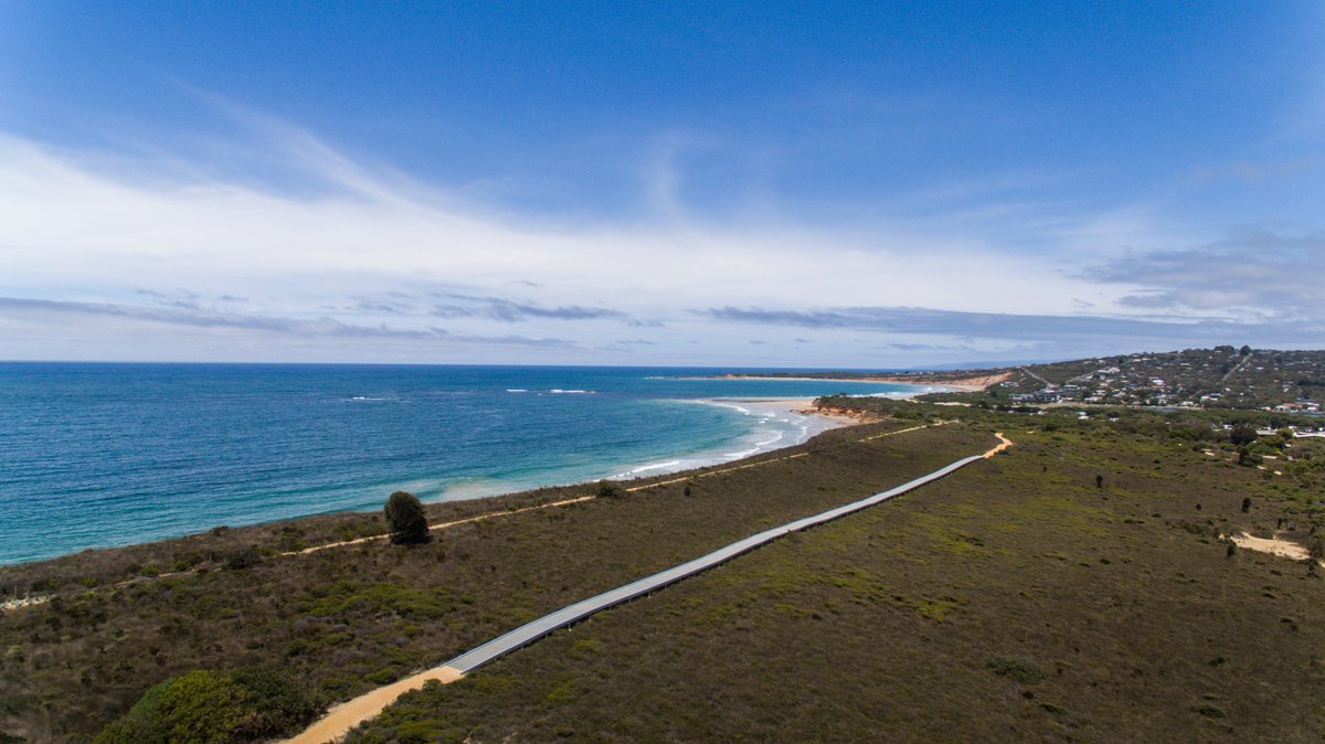 PermaStruct's tweet image. What a stunning view! PermaStruct® were proud to be a part of this project completed at Demons Bluff, VIC. Using our FRP Mini Mesh in Grey and our RapidDeck system, this boardwalk  alongside the beach was made, with stunning 360 degree views!

#perma #lookinggood #stunningviews