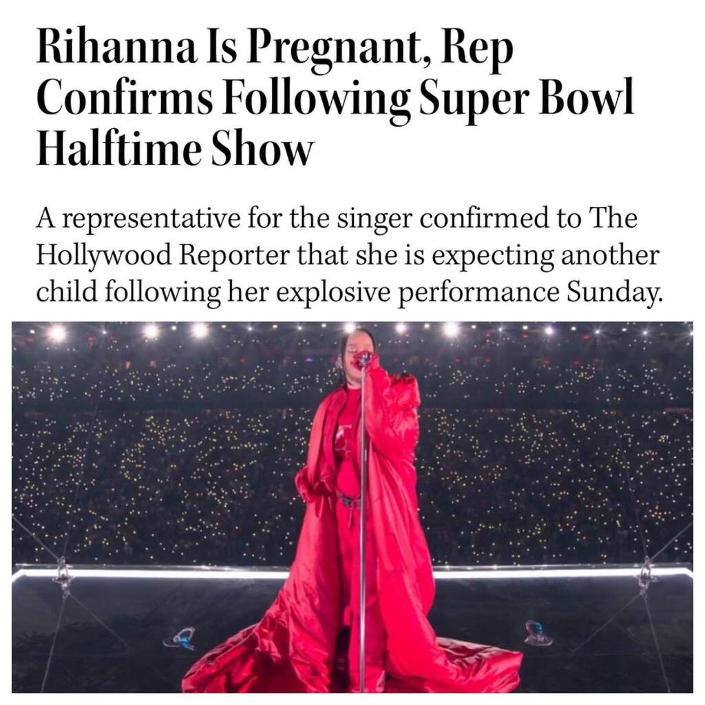 TheYBF's tweet photo. #Rihanna’s rep has reportedly confirmed what has had the internet in a CHOKEHOLD since Rih’s halftime performance. She’s indeed pregnant and expecting her second child with ASAP Rocky, this according to The Hollywood Reporter. 🤰🏽 https://t.co/lytJpwyxBh https://t.co/doX2vEuC0I