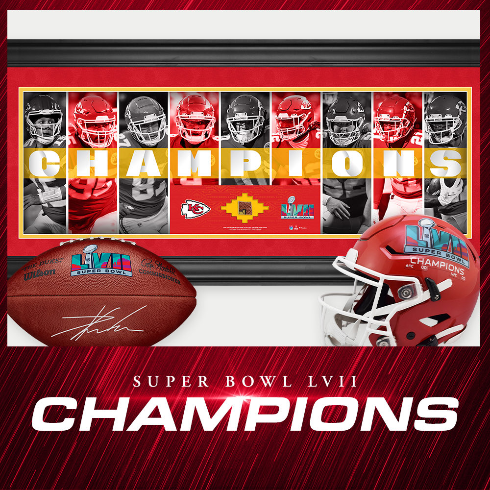 SportsMem's tweet photo. What a season, the @Chiefs are Super Bowl Champs for the second time in 5 years! 🏈🏆 #SuperBowl #ChiefsKingdom 

Shop Chiefs Super Bowl Memorabilia ➡️ https://t.co/02kur1KkbW https://t.co/Sfev2jA8n1