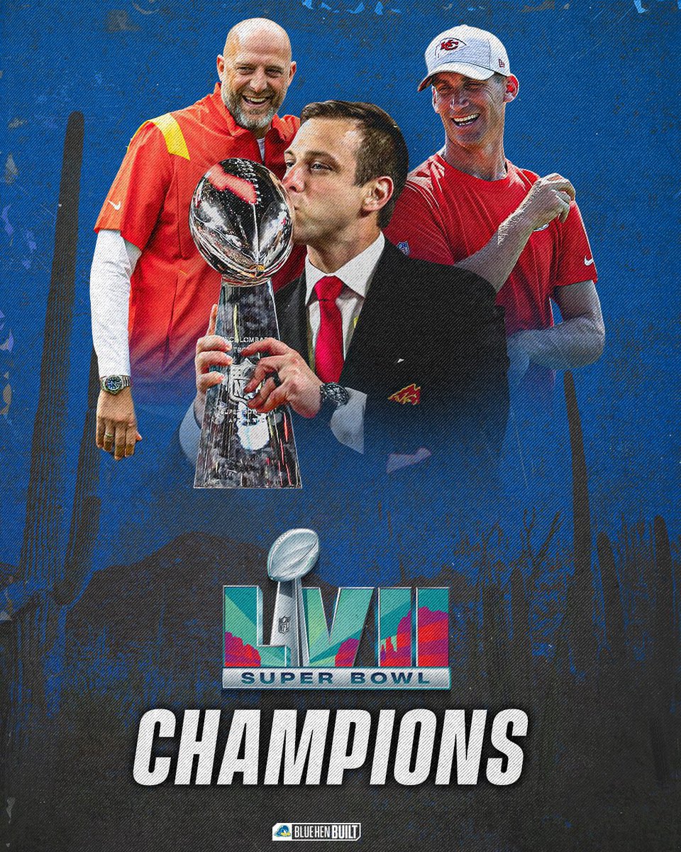 2nd-straight year a Blue Hen is hoisting the Lombardi Trophy! 😤 #BlueHenBuilt