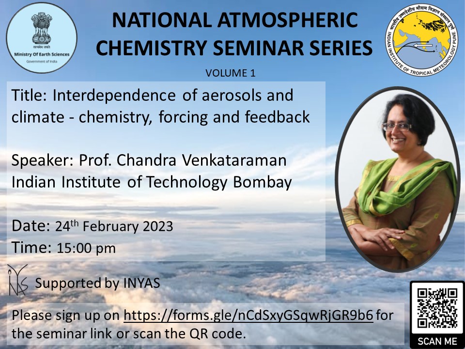 Our inaugural NACSS talk is scheduled for 24th February at 3:00 pm IST. Please sign up at forms.gle/nCdSxyGSqwRjGR… for the seminar link. #atmoschem @iitmpune @moesgoi  @ClimateIITB @iitbombay @INYAS_INSA @Ravi_MoES