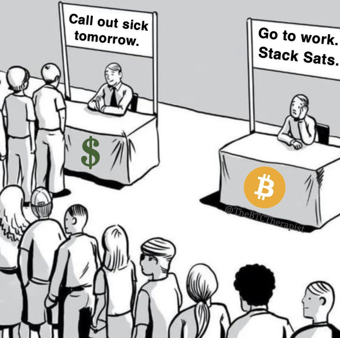 TheBTCTherapist's tweet photo. Go to bed. Go to work. Buy #BTC https://t.co/UMRLxjUdy2