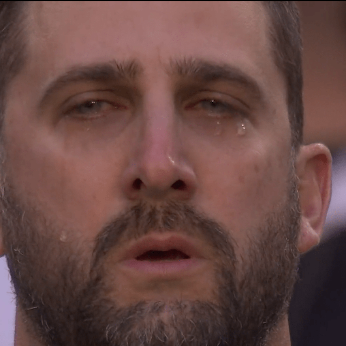 Nick Siranni reading the Super Bowl script