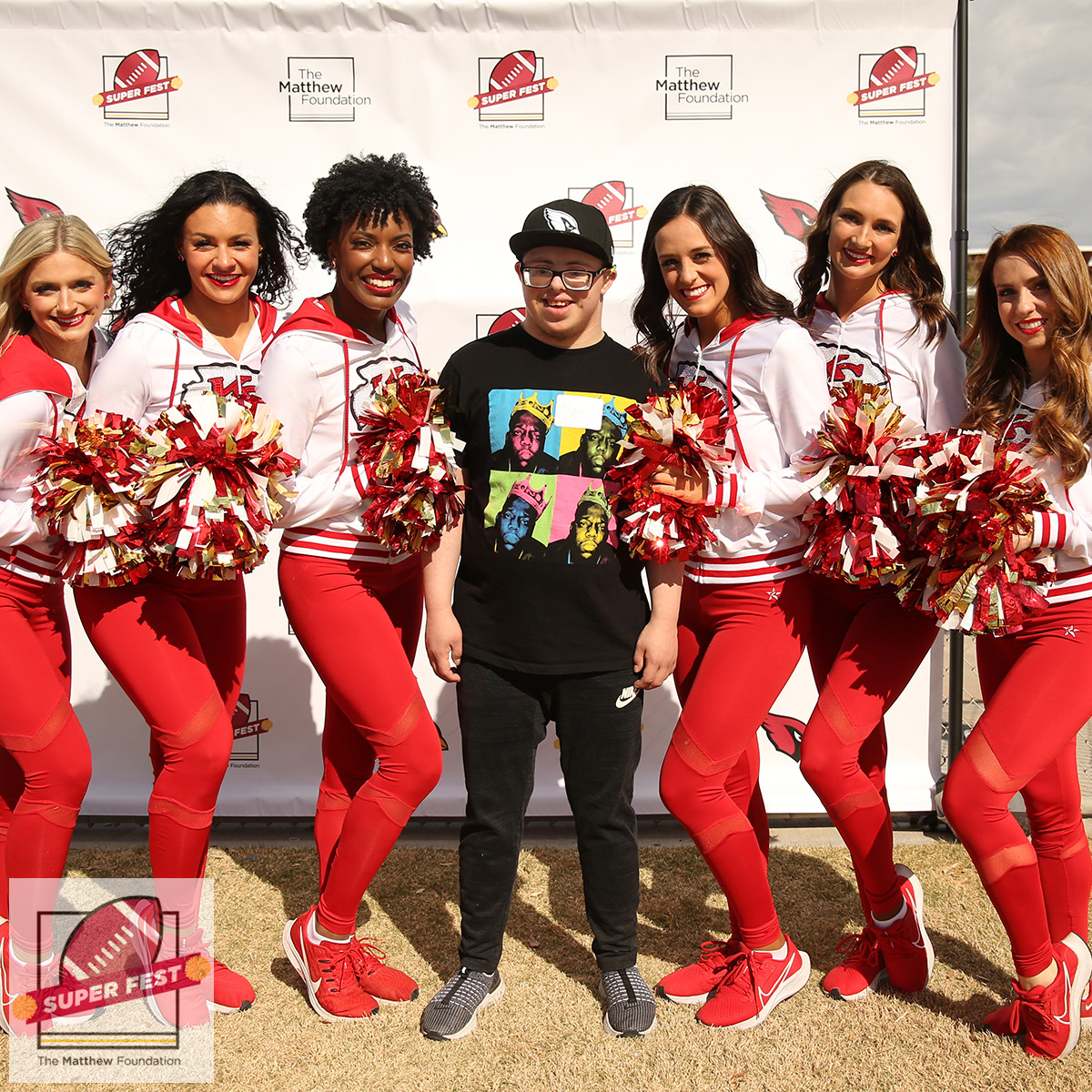 thematthewfdn's tweet photo. Honored to have the World Champions at #SuperFest2023! 
#SuperBowlSunday #SBLVII #SuperBowlLVII #Chiefs #ChiefsKingdom #NFL #NFLonFOX #Football #NFL #AFC #Football #Sunday #RunItBack #cheer #cheerleading #downsyndrome #autism #disability  #inclusion #inclusive https://t.co/EjoR8izokq
