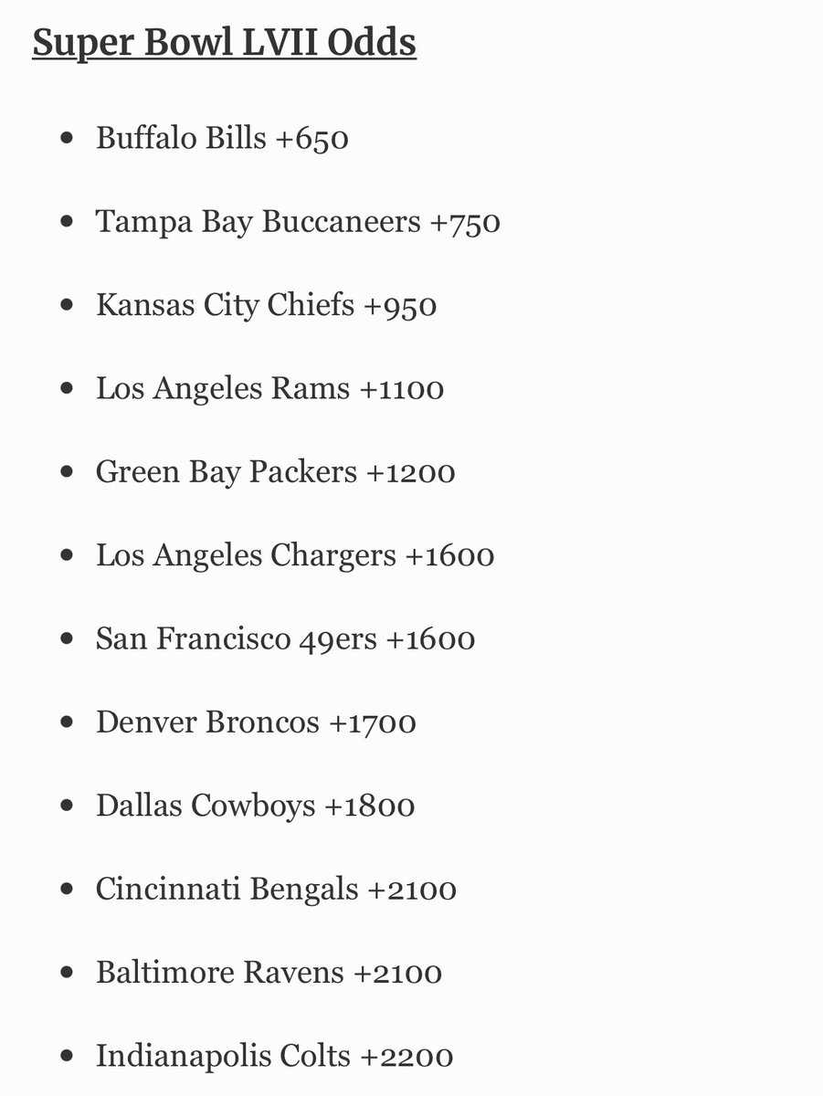 ConnorDeHart's tweet photo. Travis Kielce… shut up. Nobody thought you’d be here? Season Opening odds for Super Bowl Champions https://t.co/9rRK6cGBVQ