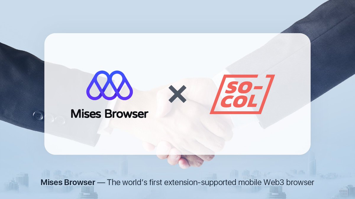Mises001's tweet photo. @Mises001 and @socol_io have built a partnership, Mises Browser includes SO-COL and recommends it in Web3 Sites Social area, allowing users to access it secure and quickly on mobile. #social $SIMP https://t.co/JSzAYI6vqN