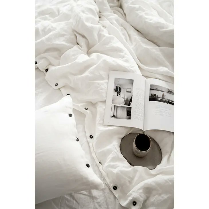 Shop our linen bedding collection, these linens might have you calling in sick.... #snugasabug 🥰