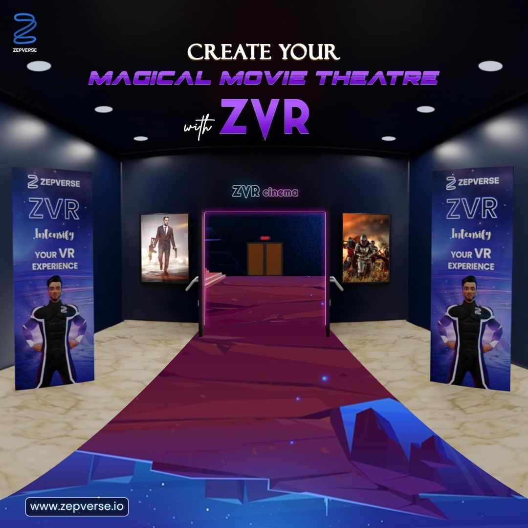 Now Zepians can enjoy watching movies in the virtual theatre ZVR by sitting at home. #zepverse #Metaverse #VirtualReality