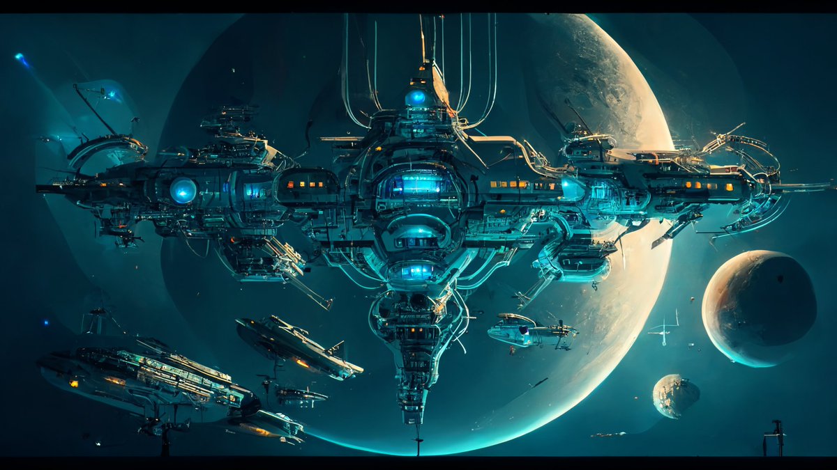 screehavin's tweet image. How would a intergalactic space station look like in your imagination?