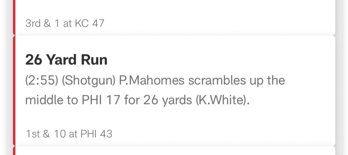 We all seen Mahomes with that 26 yards run in the 4th quarter right ??