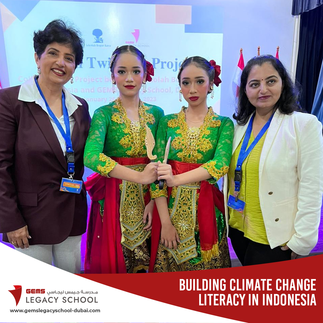 GEMSGLS's tweet photo. GEMS Legacy School is proud &amp; honoured to partner with Sekolah Bogor Raya School, in Bogor, Indonesia. A huge shout out to UN CC:Learn for featuring our collaboration on their website.
#GEMSEducation #KHDA #indonesia #uae #collaboration #climateliteracy #plantingtrees  #uncclearn https://t.co/kTaoodkj4g