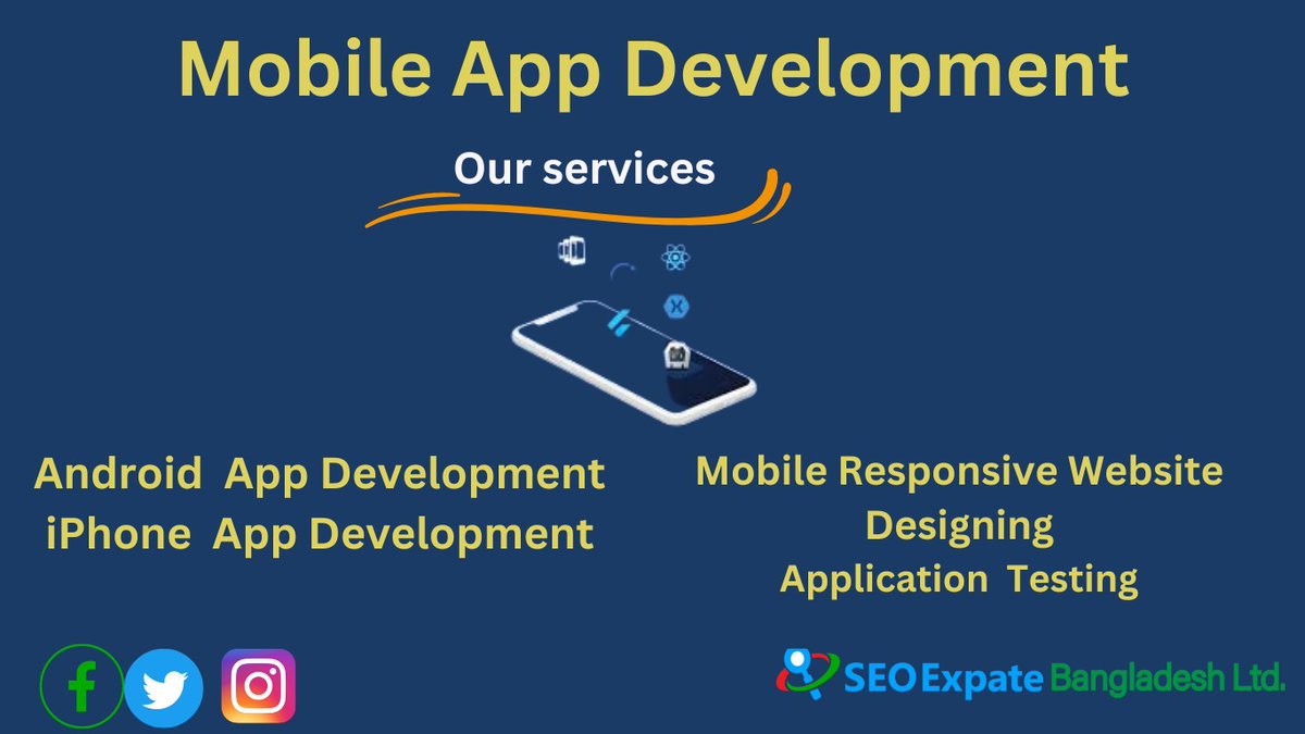 Mobile application, or app is a type of application software made to run on a mobile device. Even a smartphone or tablet computer.
#AndroidAppDevelopment
#iPhoneAppDevelopment

#MobileResponsiveWebsiteDesigning
#ApplicationTesting 

#SEOExpateBangladeshLtd
#SEO_Expate_Bangladesh