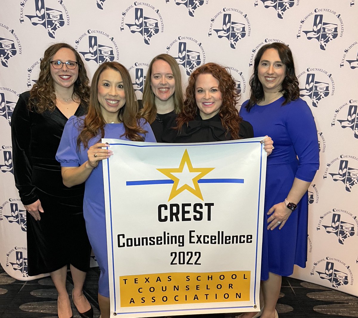 VReyes15's tweet photo. TEXAN SHOUT OUT🎉 to the BEST COUNSELING TEAM in the whole wide world!🌎 Congrats to our ⁦@TexanCounselors⁩ @SamRayburn_HS⁩ on being #Back2Back CREST Award recipients! 🏆 We 💙 you! #ProudPrincipal ⁦ https://t.co/KhL0JLb5cx