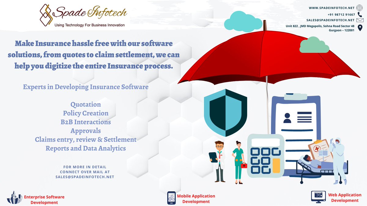 Connect with Spade Infotech for Insurance specific software solutions - lnkd.in/dMT5WmKQ
 #insuranceindustry #mediclaim #insurancesolutions #insurancetechnology #medicalinsurance #healthinsurance #insuranceclaims #analytics #insuranceinsights #insurancetech
