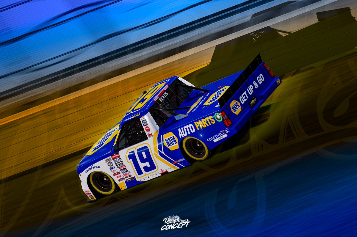 Took the '23 Chase Elliott NAPA scheme and made some minor tweaks to see what it would look like on Eckes' Silverado
 #fictionalconcept