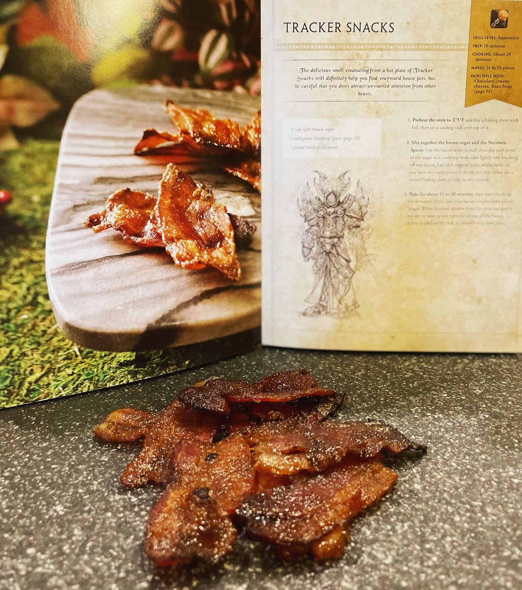 GamerParentsPod's tweet photo. Tracker Snacks, this delicious snack is known to attract creatures all over Azeroth and used by the best hunters like @BEBILOI!

In all seriousness, this tasted amazing. It'll definitely be a “must have” snack for us on road trips/picnics! #wowcookbook #warcraft #foodsofazeroth https://t.co/Q7HnShlA8v