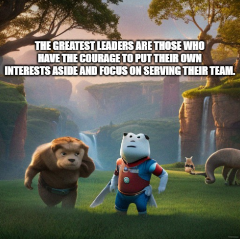 Ben_K_Richard's tweet photo. The greatest leaders are those who have the courage to put their own interests aside and focus on serving their team. https://t.co/3hyqrMhhVK