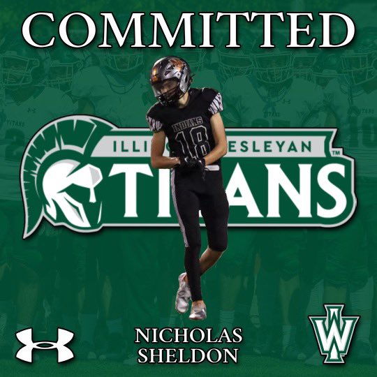NichShel23's tweet photo. Excited and blessed to announce my commitment to Illinois Wesleyan University for the next 4 years🟢⚪️@Minooka_Indians @IWUTitanFball @CoachYarosz https://t.co/IVxd0jxBei