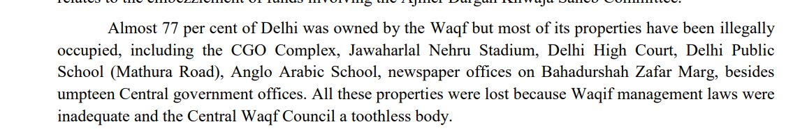 According to the WAQF board, 77% of Delhi belongs to WAQF. This includes: CGO Complex Jawaharlal Nehru Stadium Delhi High Court Delhi Public School This means that the WAQF board is planning more land grabbing and your property could be next.