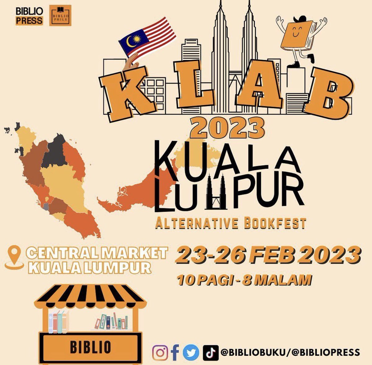 bibliobuku's tweet photo. PERHATIAN‼️

Buku Bumi Manusia bakal menemui anda di KLAB✨

Jangan lepaskan peluang ini kerana kuantiti adalah terhad tau!

KLAB 2023 akan berlangsung pada: 
🗓️ 23-26 Feb 2023
📍 Central Market, Kuala Lumpur
⏰ 10:00 pagi - 8:00 malam
⛺️ Reruai no.4

Jumpa di KLAB 2023 nanti😉 https://t.co/3Tce4qK2eR