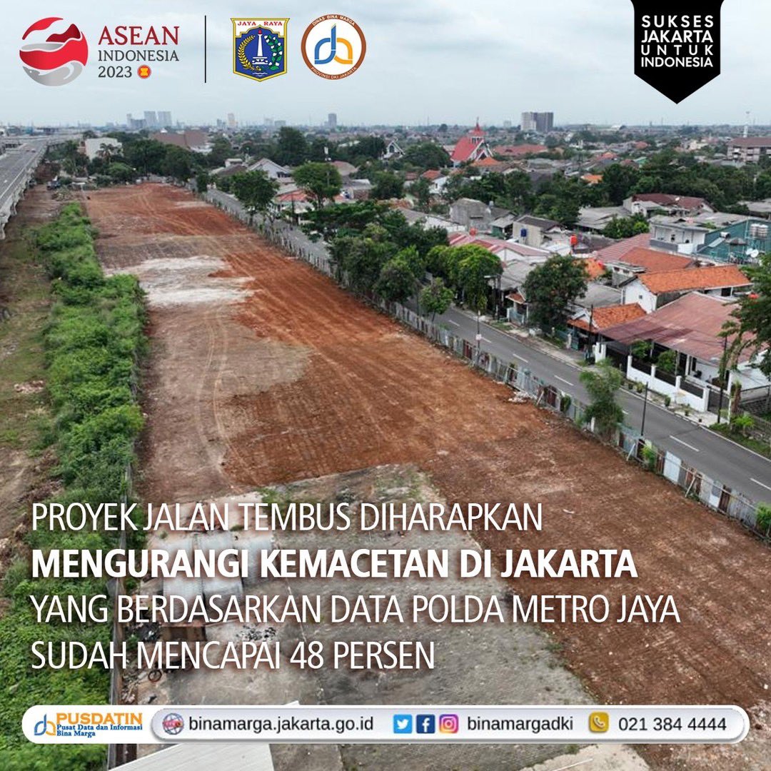 Pembangunan jalan tembus tersebut diharapkan mengurangi kemacetan di Jakarta yang berdasarkan Data Polda Metro Jaya sudah mencapai 48%.

#HeruBudiHartono
#UusKuswanto
#DKIJakarta
#HariNugroho
#BinaMargaDKI