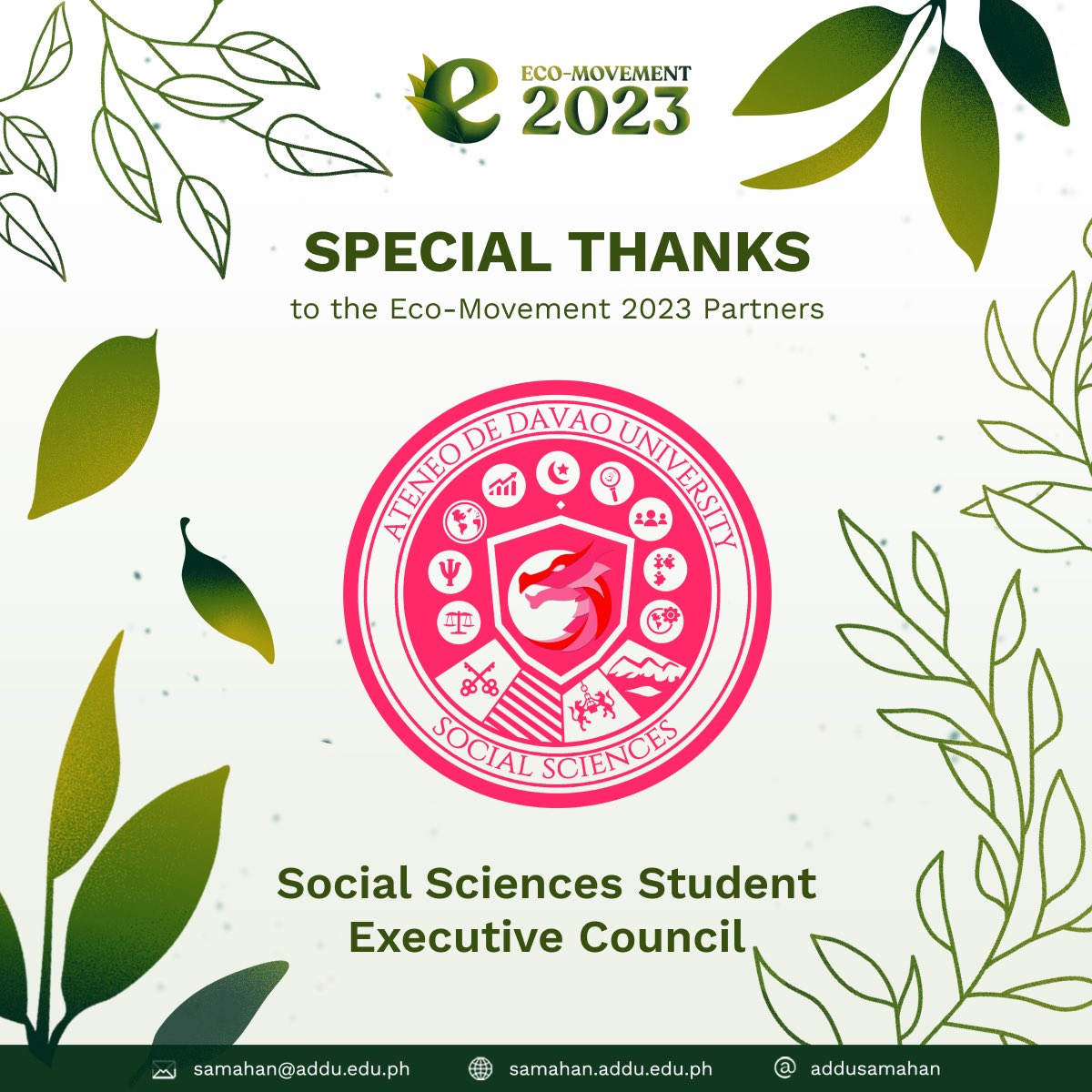 addusamahan's tweet photo. Together, let us commit to being stewards of the environment.

We extend our heartfelt gratitude to our partner organizations for their support in Eco-movement 2023: The University-Wide Environmental Celebration last February 3-4. 🌱

#EcoMovement2023
#MagisMovement

[4/4] https://t.co/xZhraoatYX