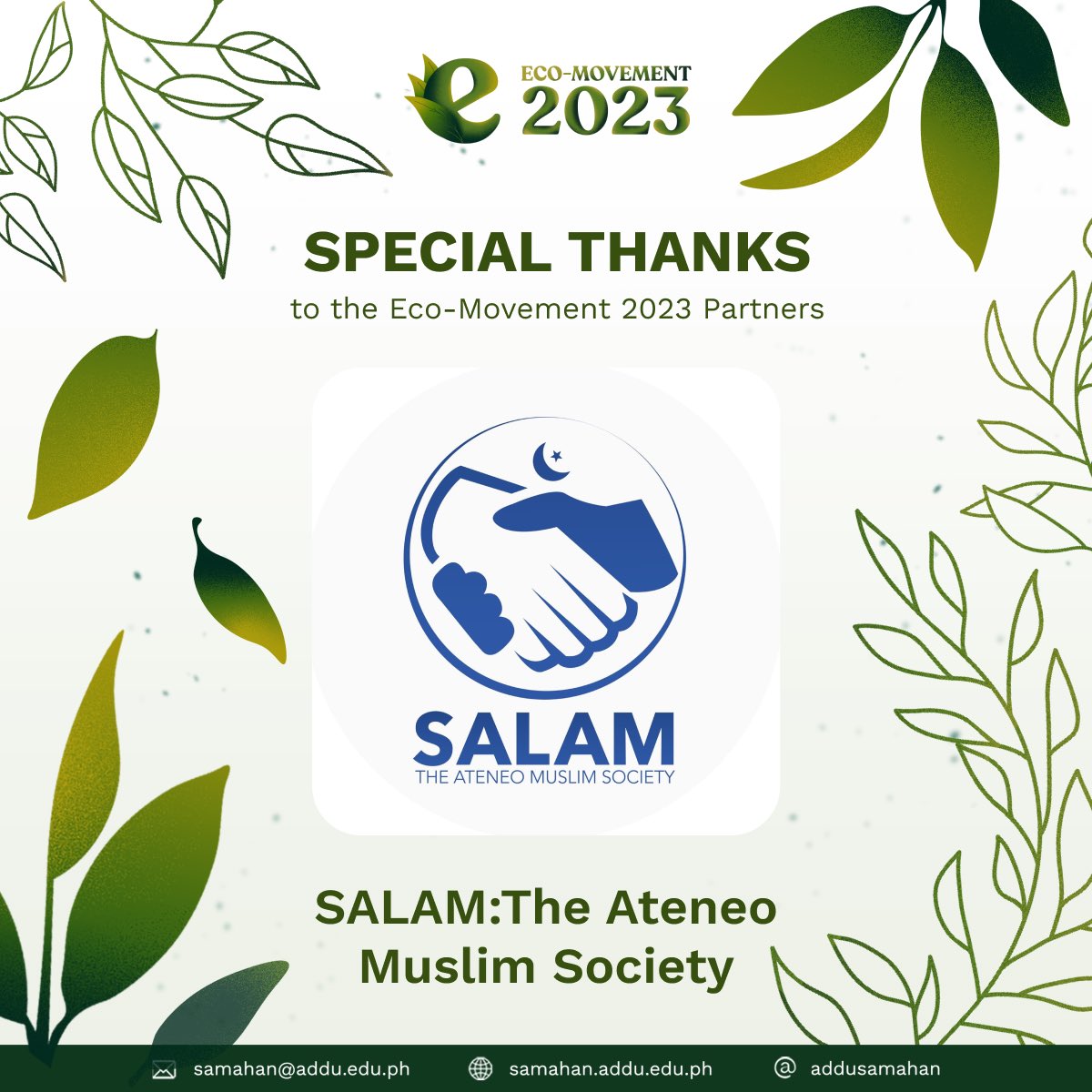 addusamahan's tweet photo. Together, let us commit to being stewards of the environment.

We extend our heartfelt gratitude to our partner organizations for their support in Eco-movement 2023: The University-Wide Environmental Celebration last February 3-4. 🌱

#EcoMovement2023
#MagisMovement

[4/4] https://t.co/xZhraoatYX