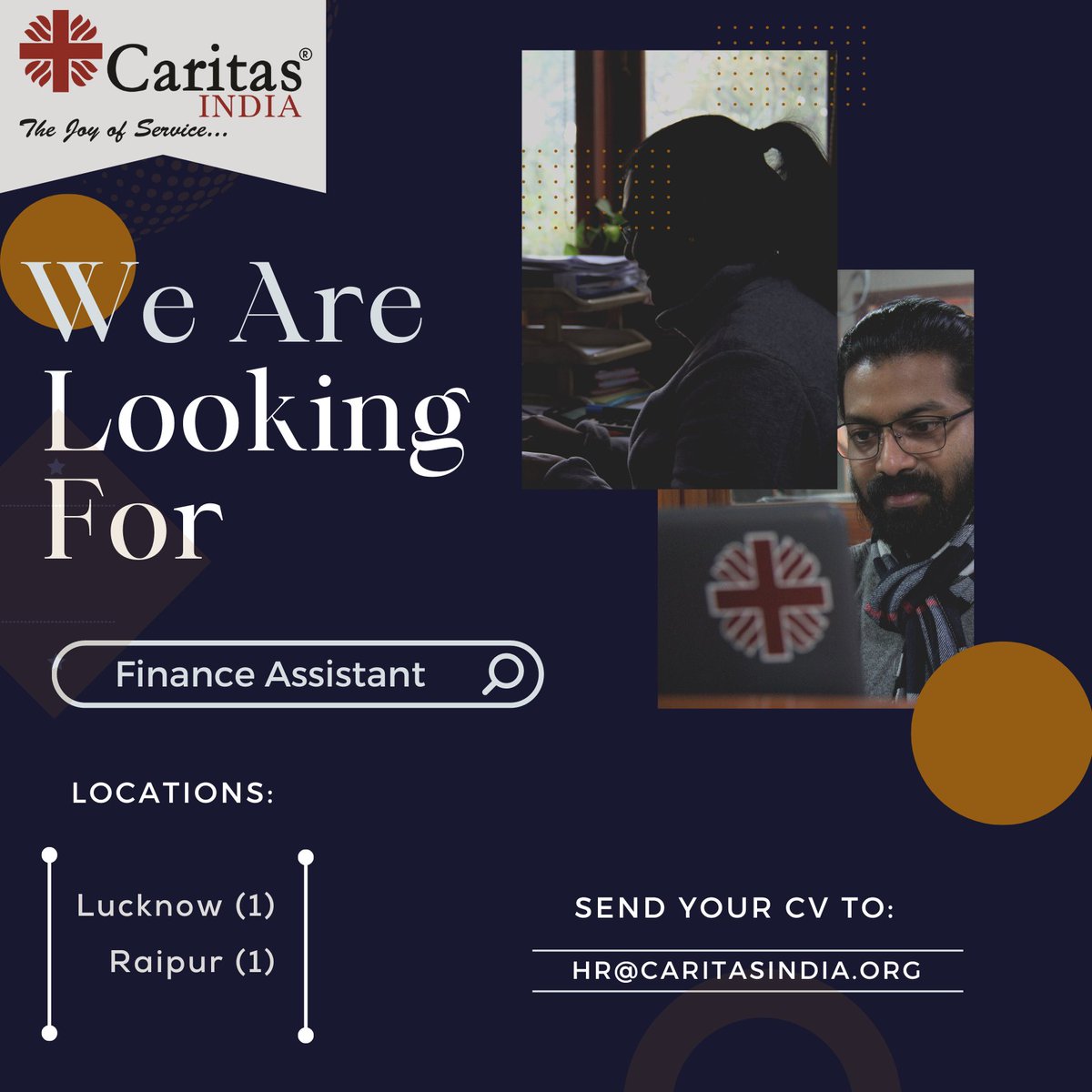 𝗪𝗘 𝗔𝗥𝗘 𝗛𝗜𝗥𝗜𝗡𝗚

Caritas India is looking for Finance Assistant for the following Locations: 

•Lucknow (1)
•Raipur (1)

Send your Resume to: hr@caritasindia.org
For More Info visit: caritasindia.org/jobs
#Vacancy #Jobs #Hiring