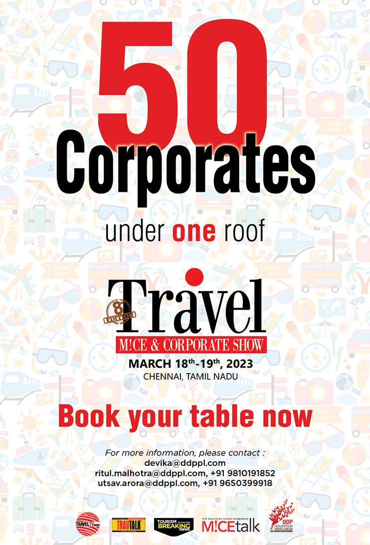 Dear Trade Partners,

Meet quality corporate buyers in one-on-one meetings by exhibiting at the Travel M!CE &amp; Corporate Show on March 18th-19th 2023 in Chennai
 
For more information, please contact :

ritul.malhotra@ddppl.com
+91 9810191852
utsav.arora@ddppl.com
+91 9650399918