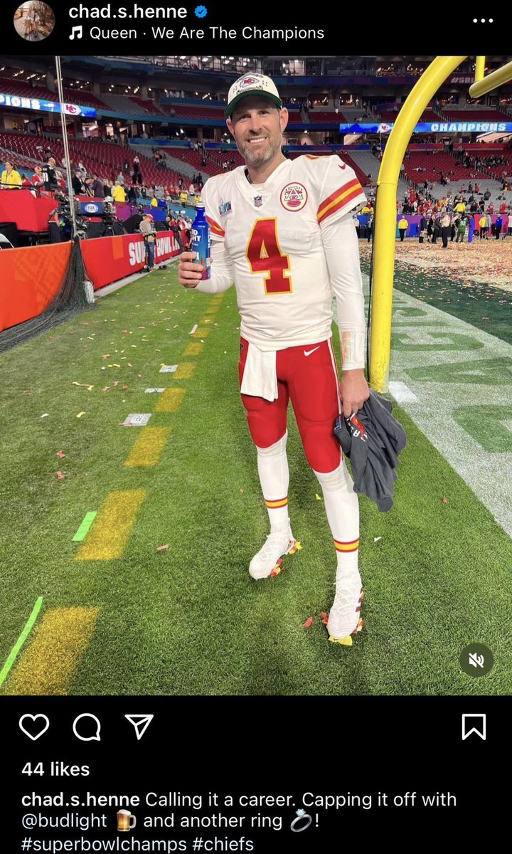 From #Chiefs Chad Henne’s instagram: “Calling it a career”