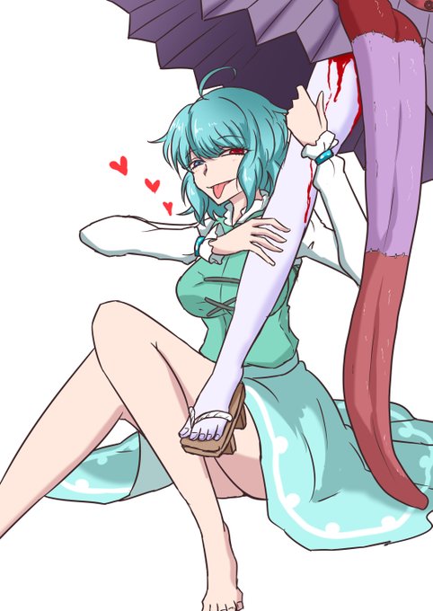 #見た人も無言で傘を構えた何かをあげる 