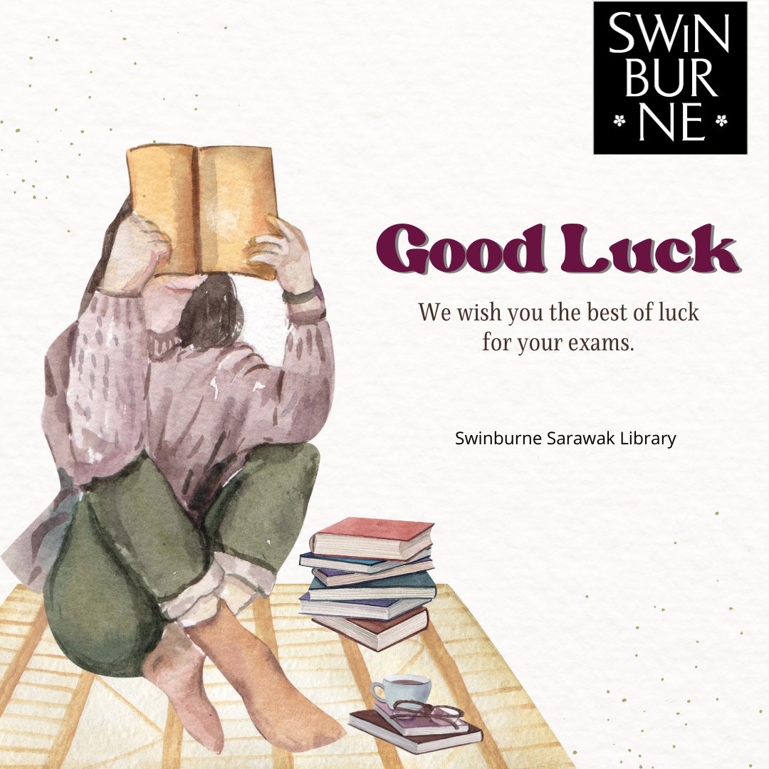 Good luck!🤞
#examweek #summersemester
#swinburnesarawaklibrary #swinburnesarawaklibraryapp
#libraryapp #onlineresources #swinburnesarawak