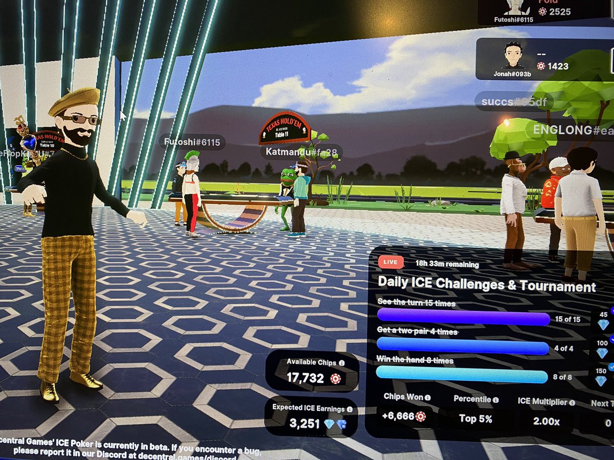 Hope it’s good enough for top 5% 😉<a href="/DecentralGames/">Decentral Games</a> #P2E #pokergames