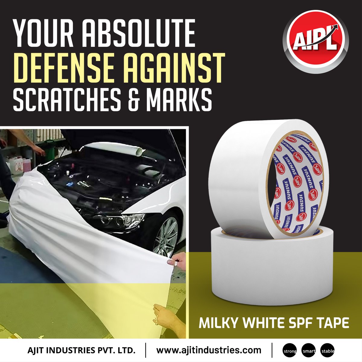 AIPL Surface Protection films are coated with non-transfer type special adhesive, to withstand abrasions and scratches on smooth and sensitive surfaces.

#AIPL #Ajitindustries #SurfaceProtectionFilm  #Adhesivetape #AIPLtapes