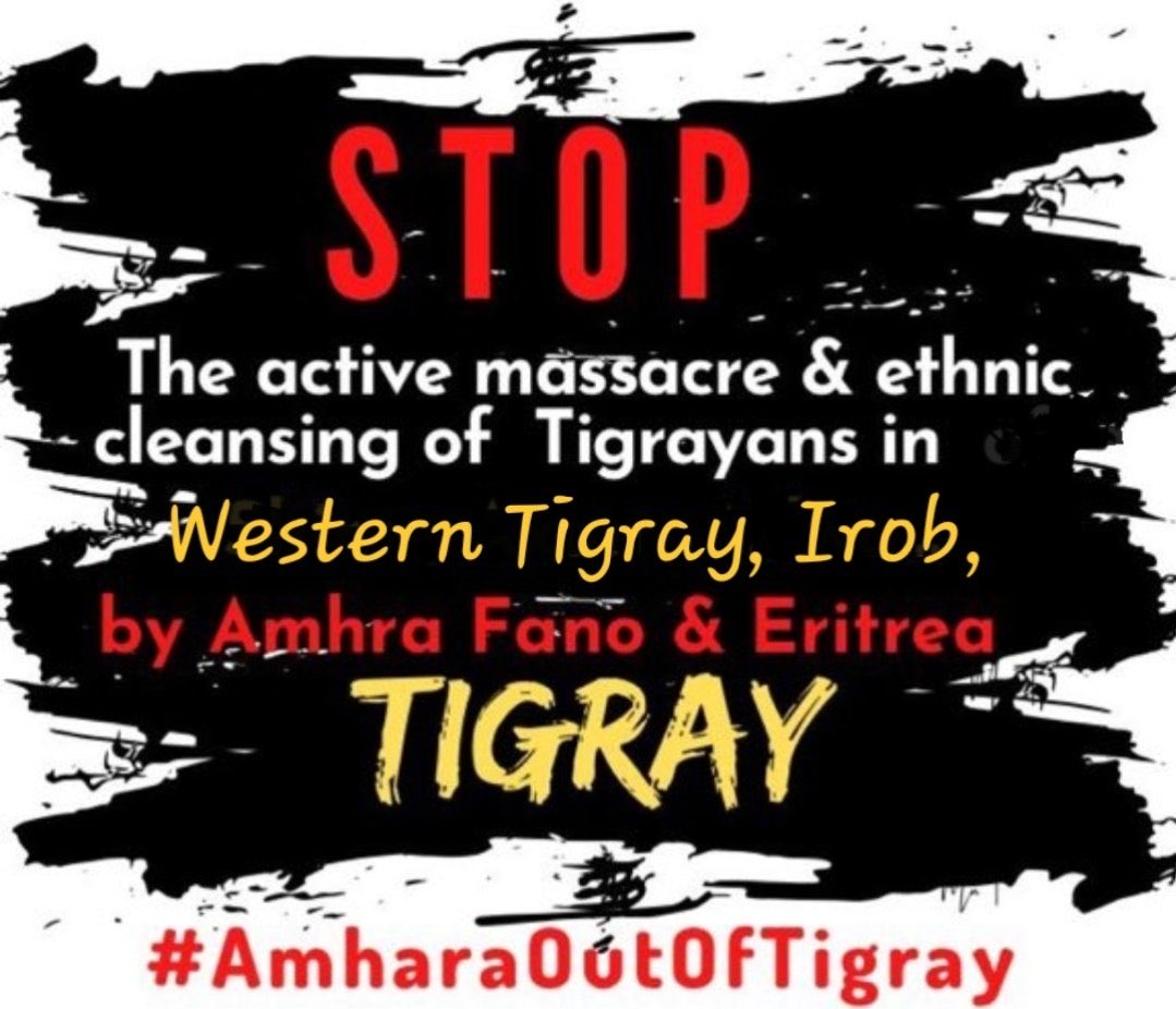 The IC can not continue to ignore the horrific crimes being committed against the people of Tigray. 🇪🇷&amp; Amhara forces are terrorizing communities in #WesternTigray, #Kunama, #Irob, #SouthernTigray
The world must take action!

<a href="/antonioguterres/">António Guterres</a> <a href="/_AfricanUnion/">African Union</a> <a href="/UN_HRC/">UN Human Rights Council</a> <a href="/CNSozi/">Catherine Sozi</a> <a href="/UN/">United Nations</a>