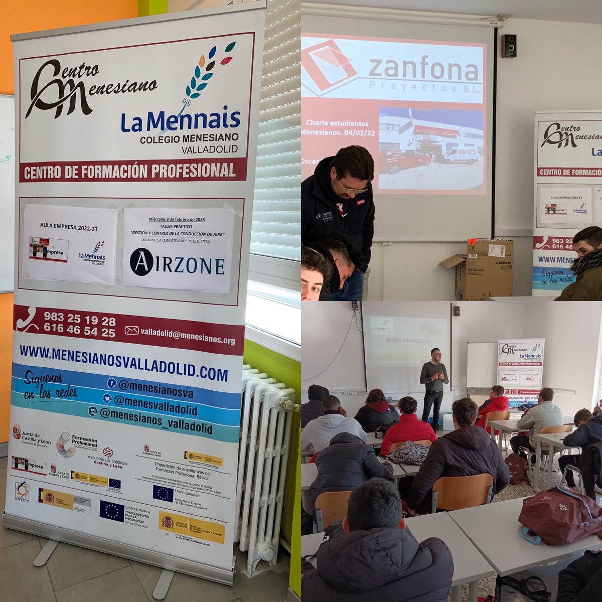 menesvalladolid's tweet photo. Las empresas siguen participando en nuestros proyectos aula empresa, esta semana nos han acompañado Herzaco, Zanfona y Airzone, gracias por enseñar a nuestros alumnos #aulaempresacyl #fp #menesianos https://t.co/u8cn1fqV2V