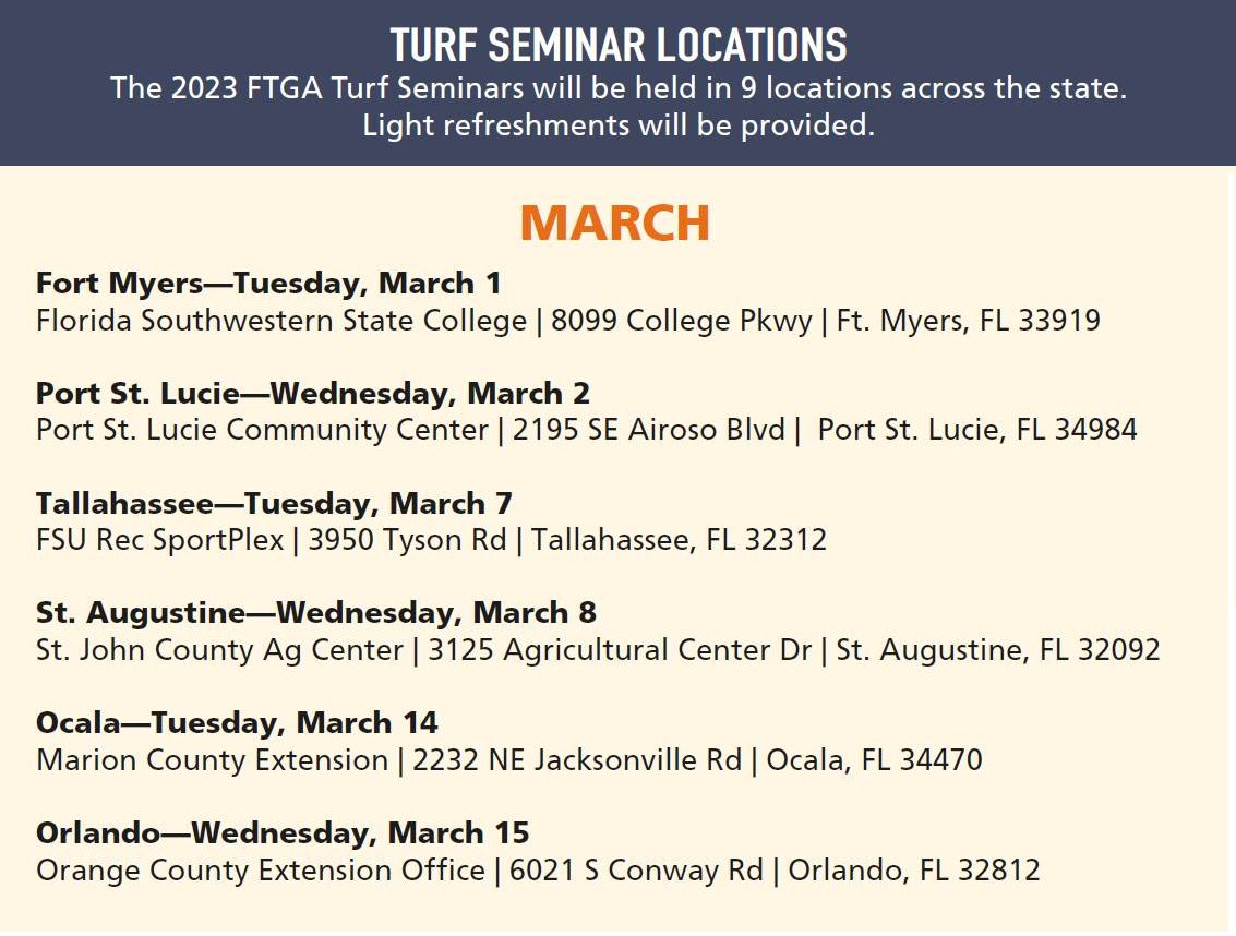 All February FTGA Turf Seminars are already sold out. Register for March seminars today to avoid disappointment.
ftga.org/page/TurfSemin…
#FTGAturfseminars #turfeducation