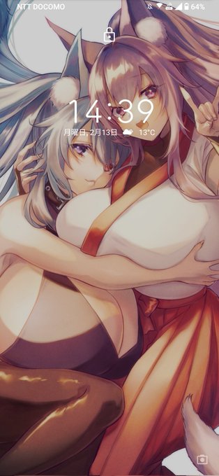 書いてもらったうちの子可愛いなロック画面とホーム画面。シアちゃん万歳 