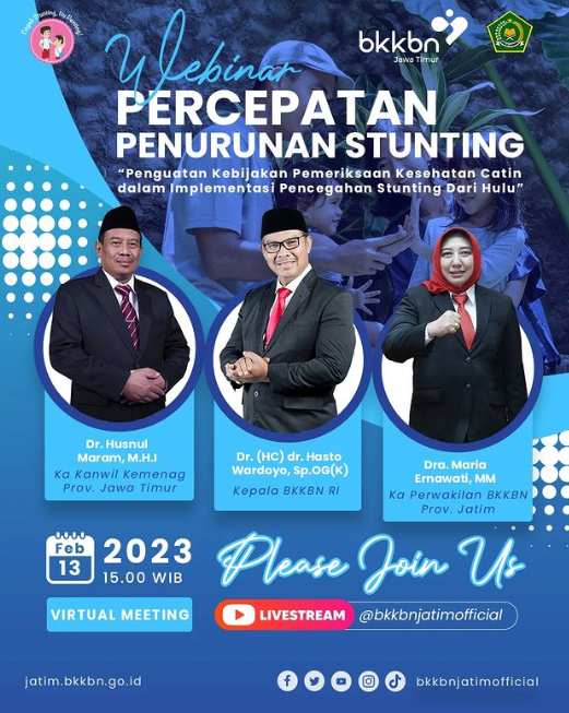 bkkbnjawatimur's tweet photo. #Myfams, Ikuti Webinar Percepatan Penurunan Stunting dengan tema "Penurunan Kebijakan Pemeriksanaan Kesehatan Catin dalam Implementasi Pencegahan Stunting Dari Hulu"
Hari ini Pukul 15.00 atau melalui Live streaming Youtube @Bkkbnjatimofficial https://t.co/mVDm3BNYtJ