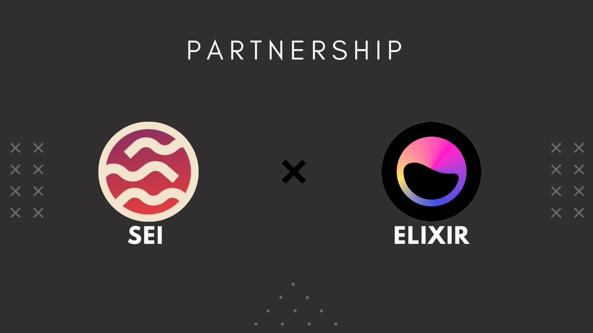 nelvan99's tweet photo. Happy to announce @ElixirProtocol and @SeiNetwork will partnership.

Elixir Bringing liquidity to the long tail of cryptoassets via the industry's decentralized, algorithmic market making protocol.

#seilors #sei #seinami #seiyes #seilorgang #IBCseilors #cosmos #DeFi #blockchain https://t.co/cGHMnrvJm4