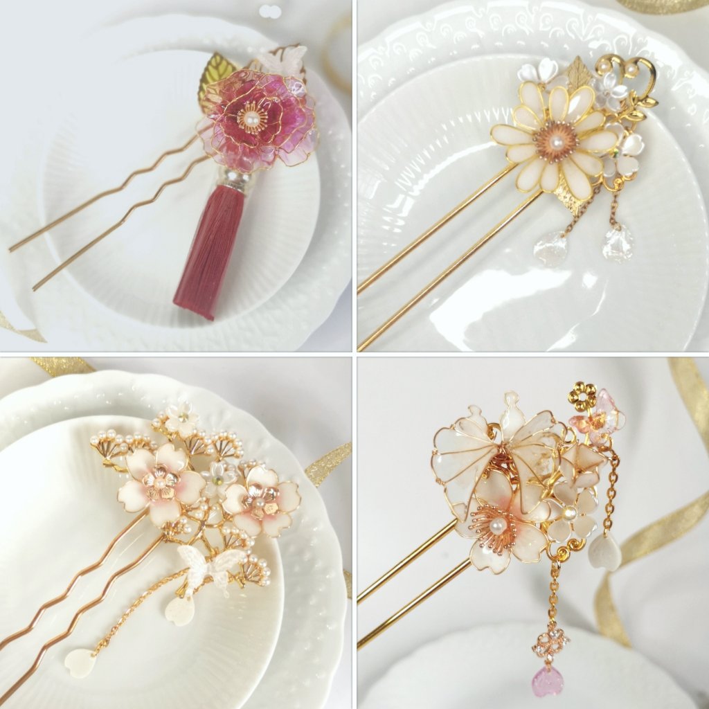SereinStudio's tweet image. Wire resin hair accessories I made for @HanamiMkt next weekend. 🌸💠🌼🌻🪷
There's only one of each design available.

I'm at booth number B-04. Looking forward to see everyone there ☺️~

Likes and RTs appreciated! 💕