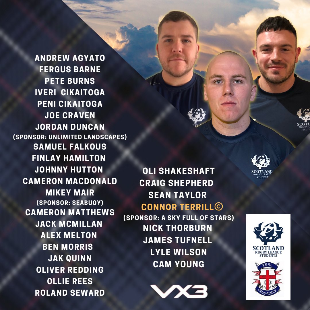 scotlandrl's tweet photo. STUDENTS: Head Coach Gary Smith has today announced his extended squad to take on @HMP_RugbyLeague on Sunday.

Connor Terrill will captain the squad.

🗓️ Sunday the 19th of February 2023
🏟️ Featherstone Lions 
🏉 1430 https://t.co/LeuB9NJ82c