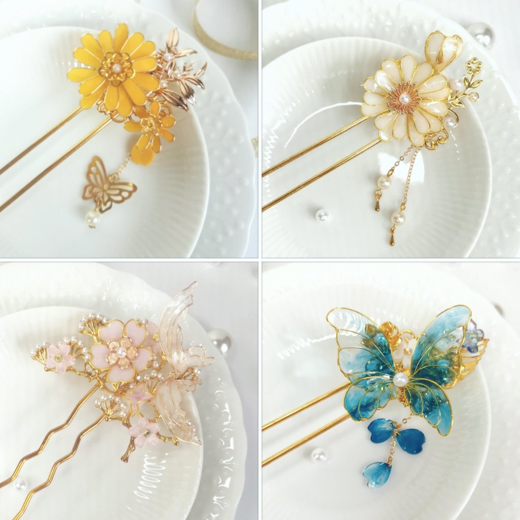 SereinStudio's tweet image. Wire resin hair accessories I made for @HanamiMkt next weekend. 🌸💠🌼🌻🪷
There's only one of each design available.

I'm at booth number B-04. Looking forward to see everyone there ☺️~

Likes and RTs appreciated! 💕