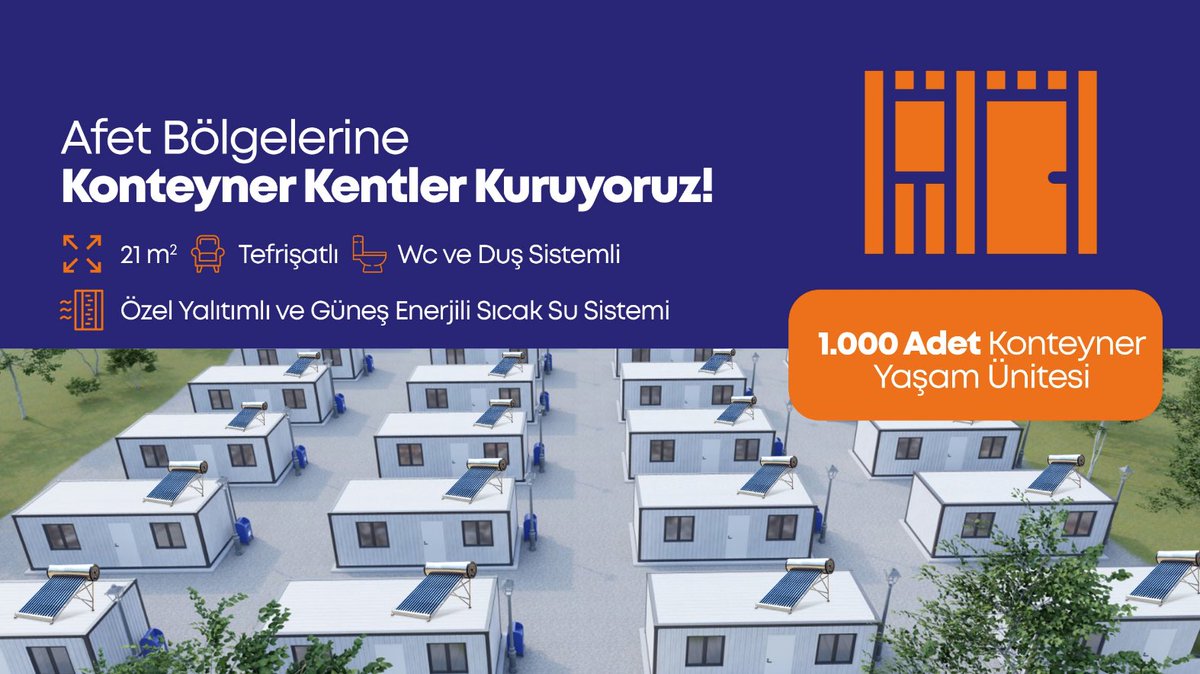 dgnplus's tweet image. Bursa Ticaret ve Sanayi Odası öncülüğünde, geçici yaşam için gerekli özelliklerle donatılmış konteyner kampanyasına destek vermekten mutluluk duyuyoruz.