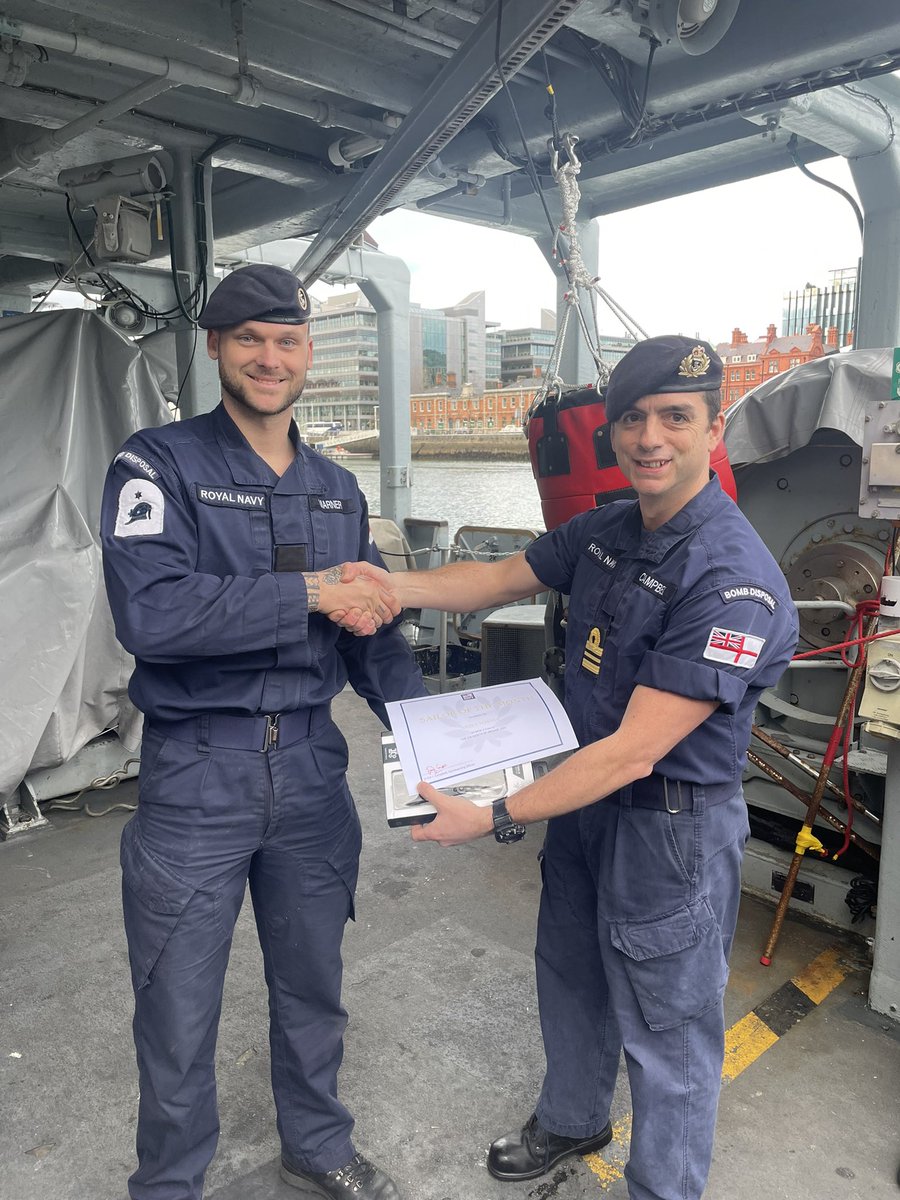 Our Sailor of the Month for January goes to AB Diver Marner for his excellent work supporting dive store maintenance and whole ship wider awareness. #ClearanceDivers #MondayMotivation #BombDisposal